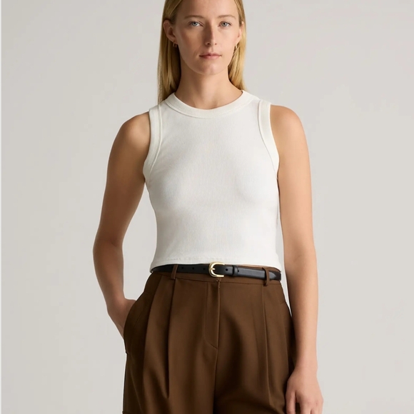 Quince Cream Ribbed Top- 2 - Picture 1 of 3